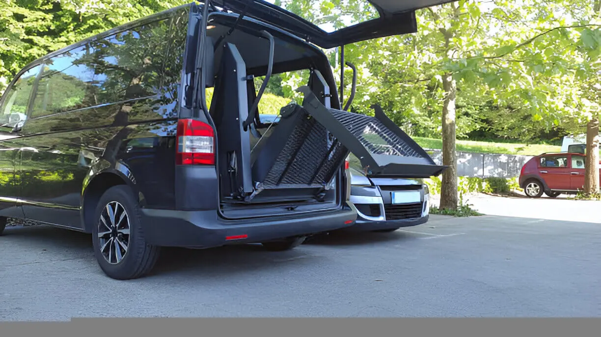 ADA-compliant wheelchair taxi in Manhattan with hydraulic ramp - 24/7 accessible transportation service.