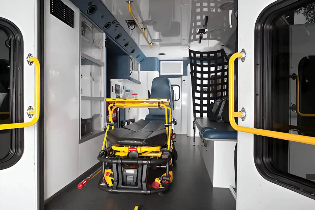 Clean and comfortable NYC ambulette van interior for medical transport