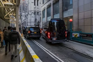 Ambulette and wheelchair van parked in NYC