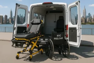 bariatric stretcher wheelchair van NYC loading wheelchair-stretcher combo NYC patient