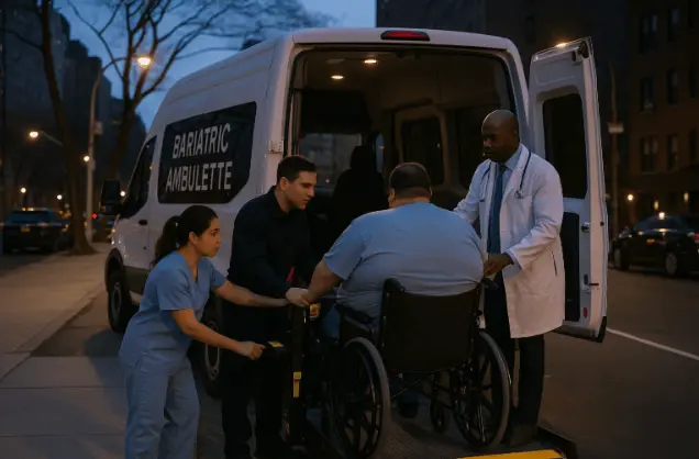 bariatric ambulette NYC with lift for heavy-duty wheelchair van transport