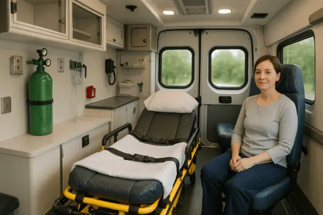 non emergency ambulance interior setup for safe medical transport