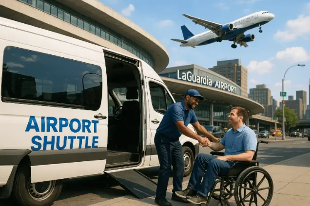 LaGuardia accessible cab offering smooth wheelchair airport transfer NYC, wheelchair airport transfer NYC