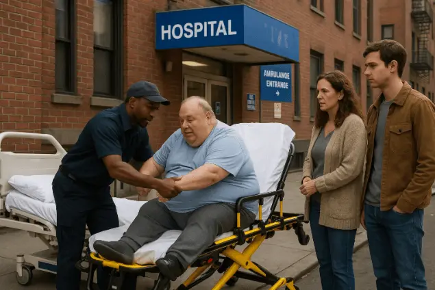 bariatric stretcher wheelchair van NYC hospital discharge with family support
