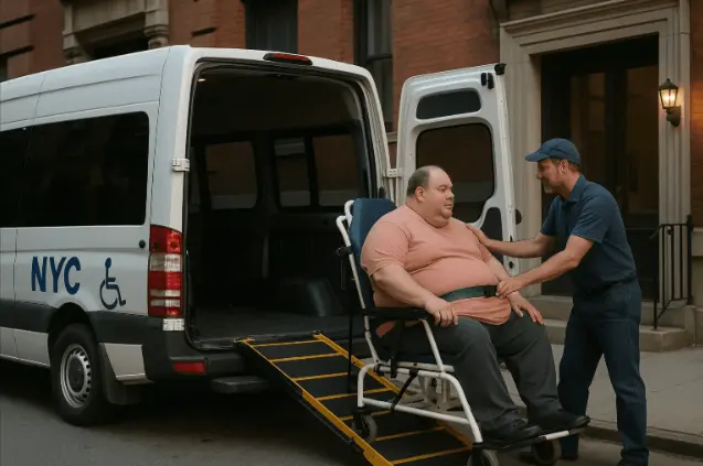 bariatric stretcher wheelchair van NYC patient loading residential wheelchair-stretcher combo NYC