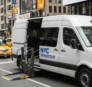 Side-entry wheelchair van with lift in New York City