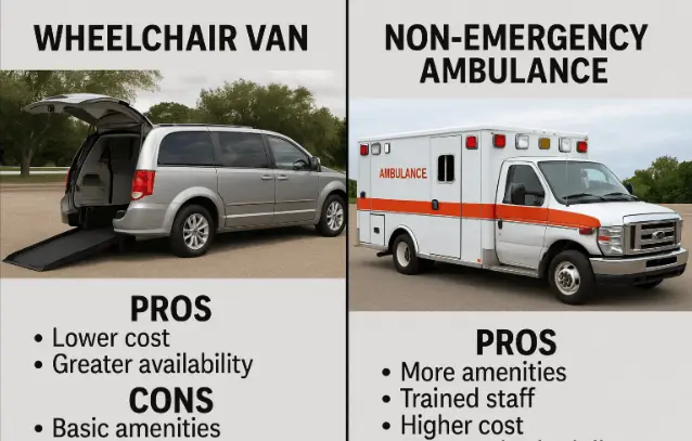 wheelchair van vs non-emergency ambulance side-by-side comparison