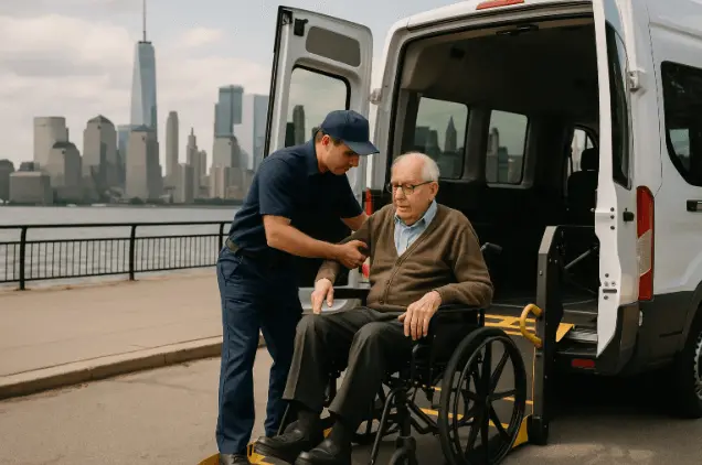 non emergency ambulance service in NYC helping elderly patients