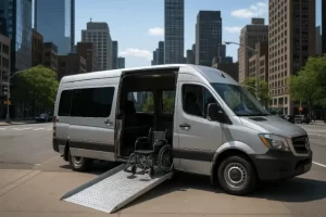 Wheel chair transport van with ramp in New York City