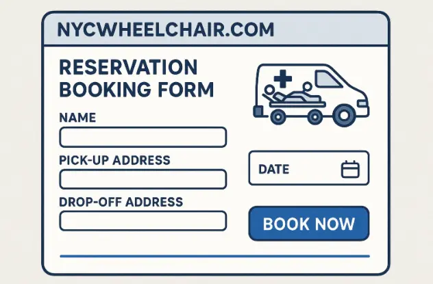 Online booking process for non-emergency stretcher transportation near me