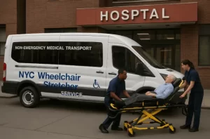 Professional stretcher transportation van in New York City for non-emergency patient travel