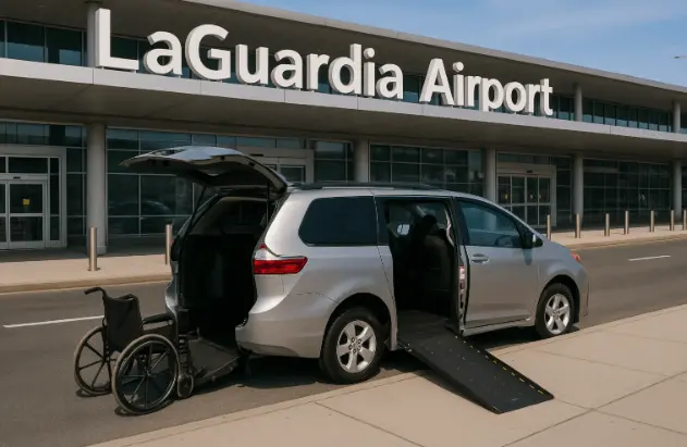 Wheelchair accessible transport van at LaGuardia Airport NYC
