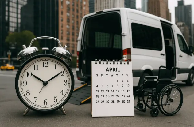 Scheduled wheelchair transport van in NYC for reliable service