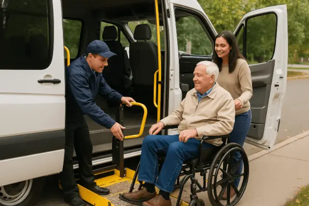 Accessible shuttles JFK and LaGuardia disability assistance for seniors and families.