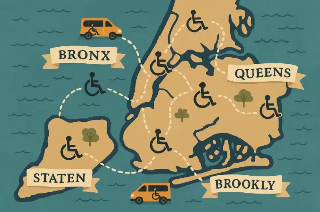 Best wheelchair transportation NYC across Brooklyn Queens Bronx Manhattan Staten Island
