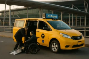 Official phone number for yellow taxi cab and wheelchair airport rides at JFK LaGuardia and Newark.
