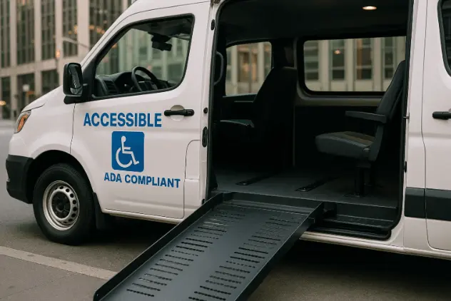 ADA-compliant accessible vans in New York equipped with ramps and secure wheelchair spaces.