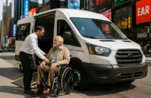 Wheelchair accessible transport in New York City providing safe rides for seniors and people with disabilities.
