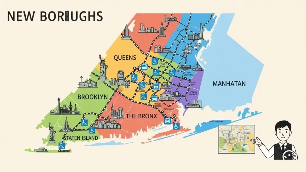 accessibility transport coverage map for wheelchair accessible transportation NYC.