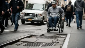 wheelchair travel problems NYC on city streets.