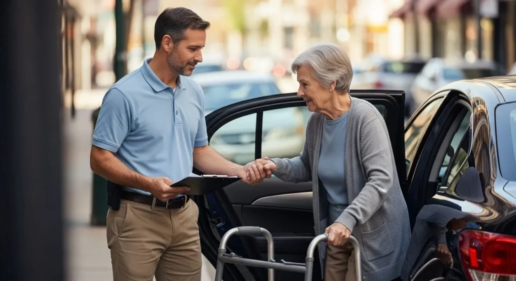 Step-by-step non-emergency medical transport process.
