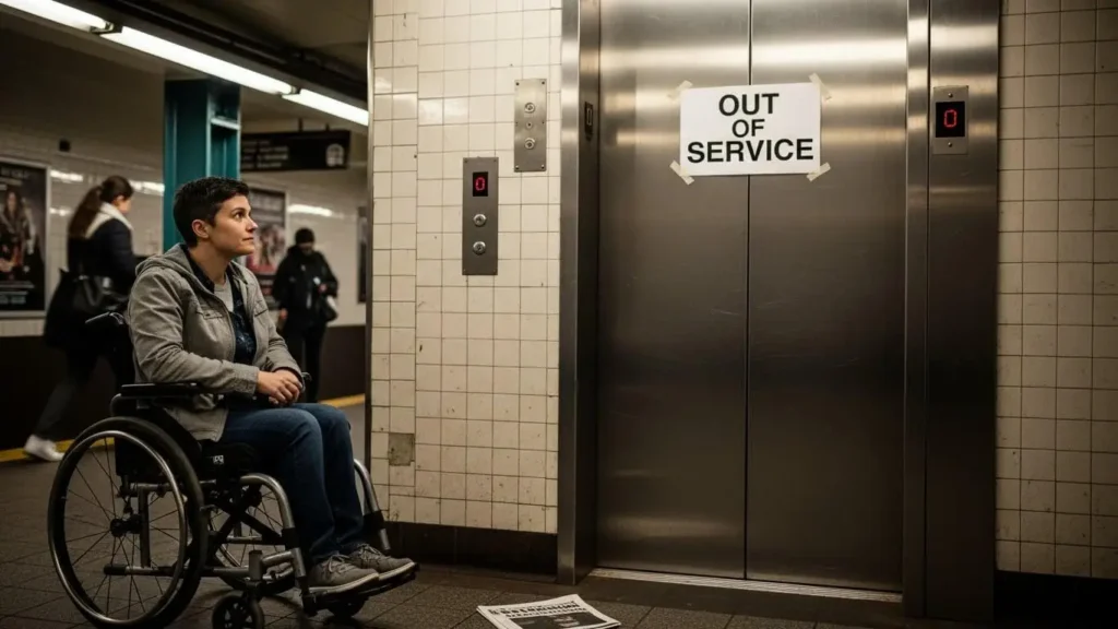 wheelchair accessibility issues on NYC public transportation.